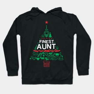 Finest Aunt Gift - Xmas Tree - Christmas Hoodie